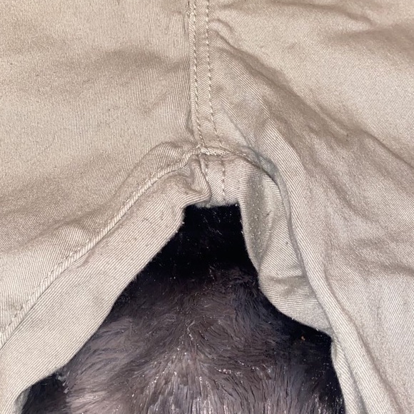 Pistachio/Grey high waisted jeggings w, rips - Picture 3 of 3